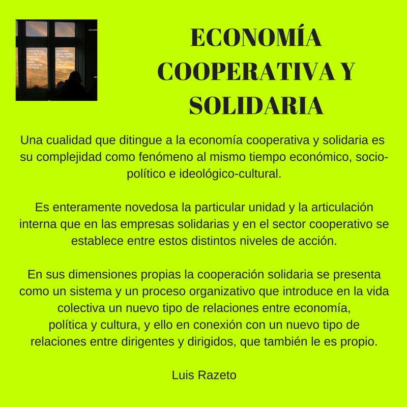 Economía cooperativa y solidaria