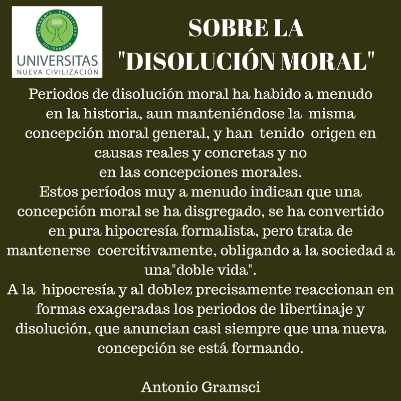 Sobre la disolución moral