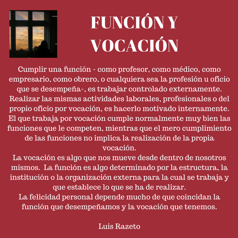 Función y vocación