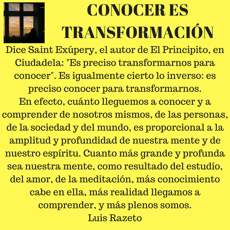 Conocer es transformación