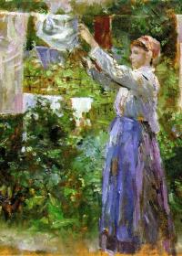  CAMPESINA TENDIENDO LA ROPA - Berthe Morisot