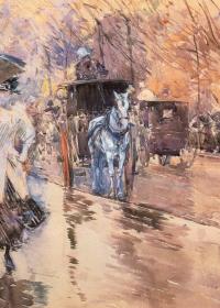  DÍA DE LLUVIA EN LA QUINTA AVENIDA - Childe Hassam