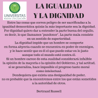 La igualdad y la dignidad