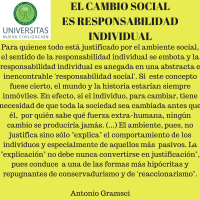 El cambio social es responsabilidad individual