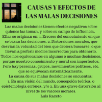 Causas y efectos de las malas decisiones