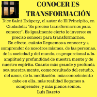 Conocer es transformación